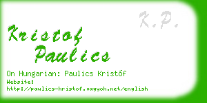 kristof paulics business card