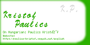 kristof paulics business card
